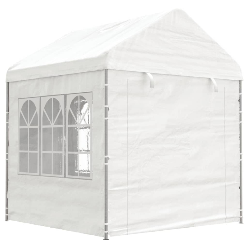 Pavillon mit Dach Weiß 13,38x2,28x2,69 m Polyethylen