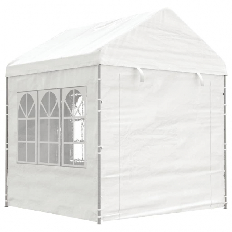 Pavillon mit Dach Weiß 17,84x2,28x2,69 m Polyethylen