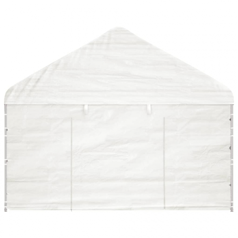 Pavillon mit Dach Weiß 13,38x4,08x3,22 m Polyethylen