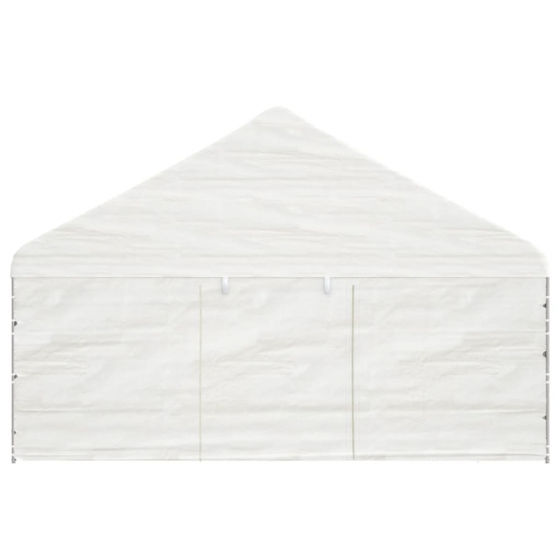 Pavillon mit Dach Weiß 6,69x5,88x3,75 m Polyethylen