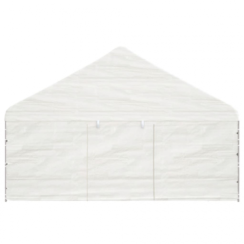 Pavillon mit Dach Weiß 11,15x5,88x3,75 m Polyethylen