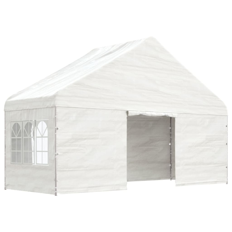 Pavillon mit Dach Weiß 17,84x5,88x3,75 m Polyethylen