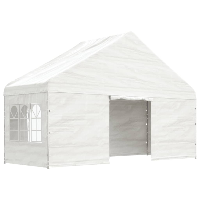 Pavillon mit Dach Weiß 20,07x5,88x3,75 m Polyethylen
