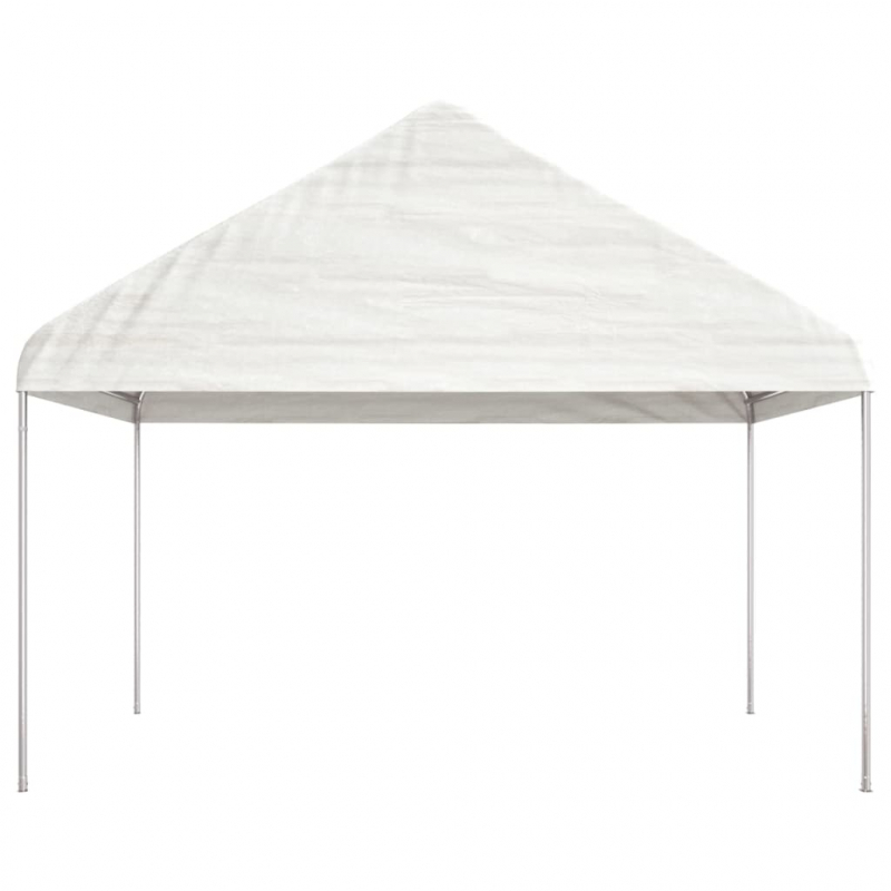 Pavillon mit Dach Weiß 6,69 x 4,08 x 3,22 m Polyethylen