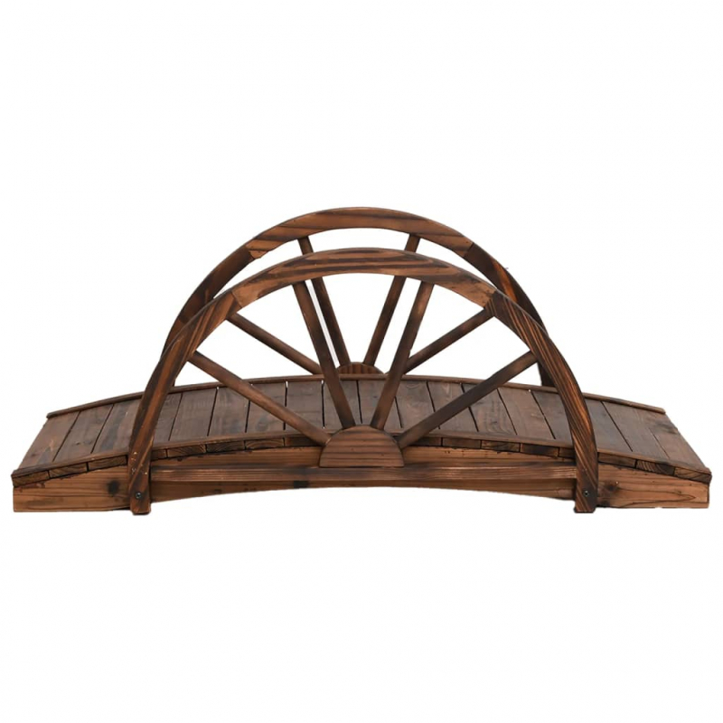 Gartenbrücke mit Rad-Design 99x50x38 cm Massivholz Tanne