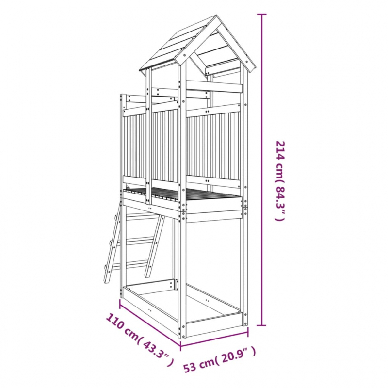 Spielturm 53x110x214 cm Massivholz Douglasie