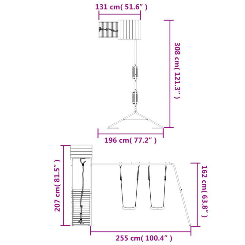 Spielturm Imprägniertes Kiefernholz