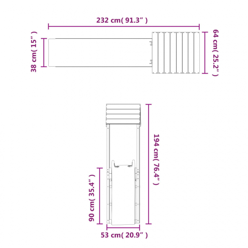 Spielturm Imprägniertes Kiefernholz