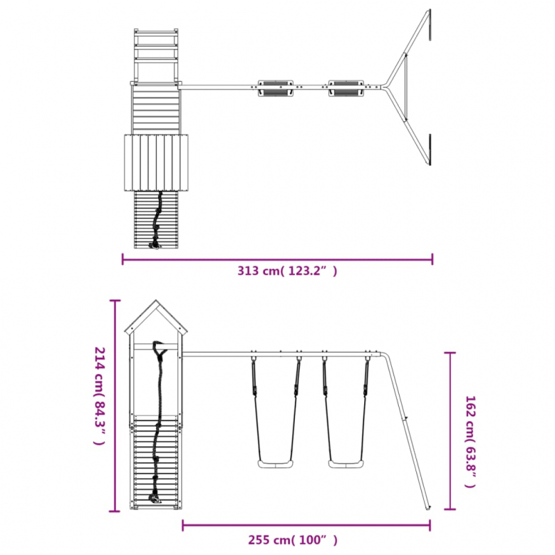 Spielturm Imprägniertes Kiefernholz