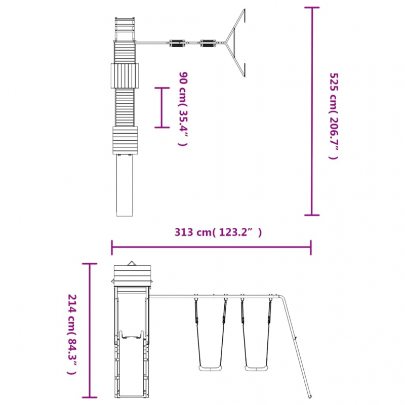 Spielturm Imprägniertes Kiefernholz