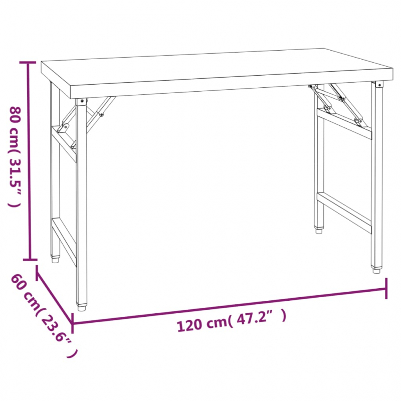 Küchen-Arbeitstisch mit Aufsatzboard 120x60x145 cm Edelstahl