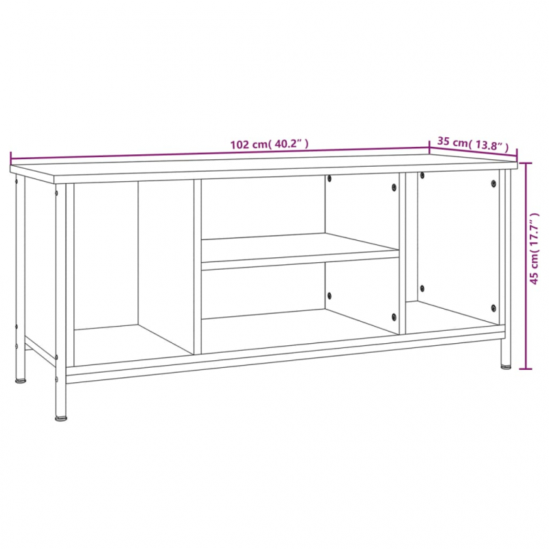 TV-Schrank Räuchereiche 102x35x45 cm Holzwerkstoff