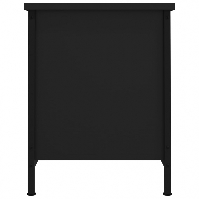 TV-Schrank mit Türen Schwarz 60x35x45 cm Holzwerkstoff