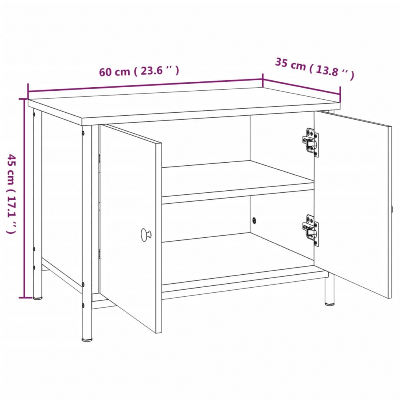 TV-Schrank mit Türen Grau Sonoma 60x35x45 cm Holzwerkstoff