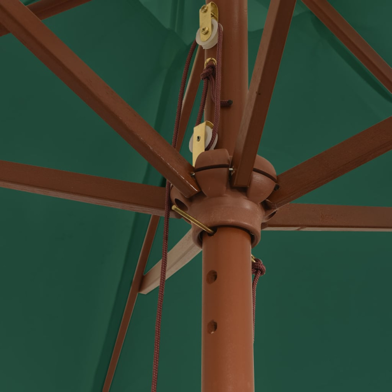 Sonnenschirm mit Holzmast Grün 299x240 cm