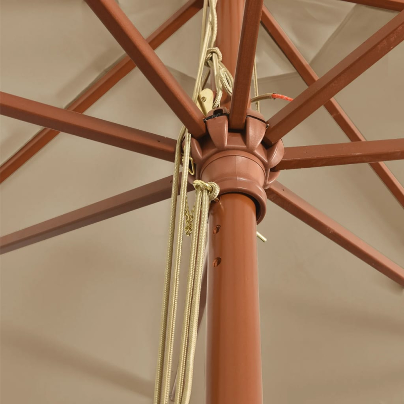 Sonnenschirm mit Holzmast Taupe 400x273 cm
