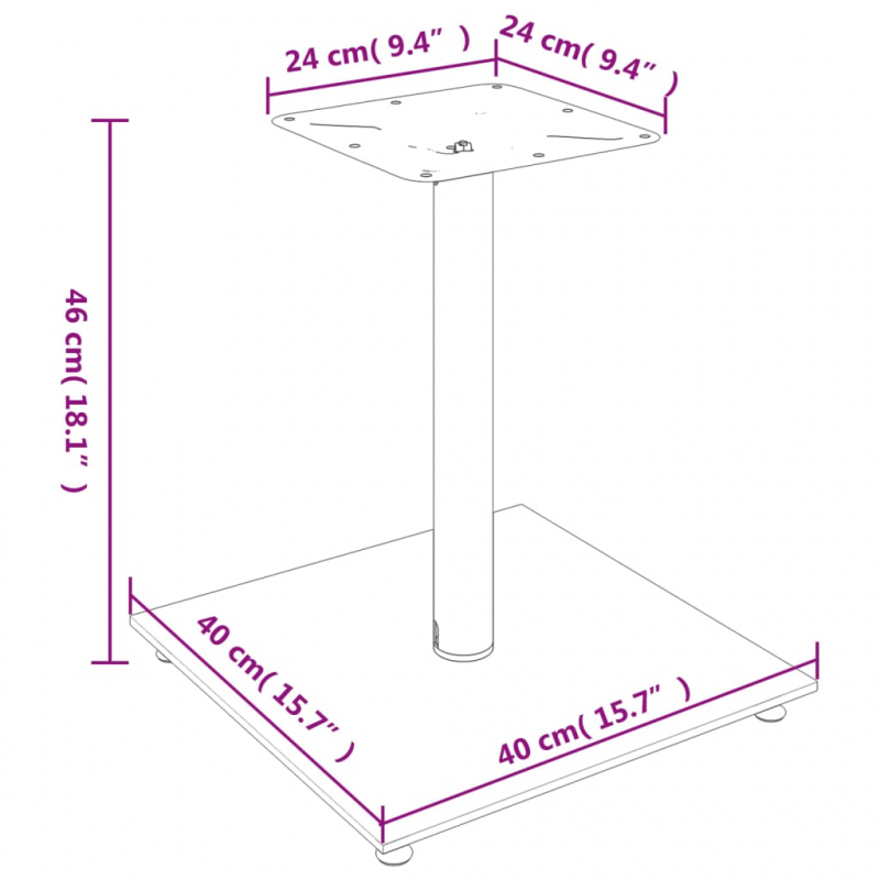 Lautsprecher-Ständer 2 Stk. Silbern Hartglas 1 Säule