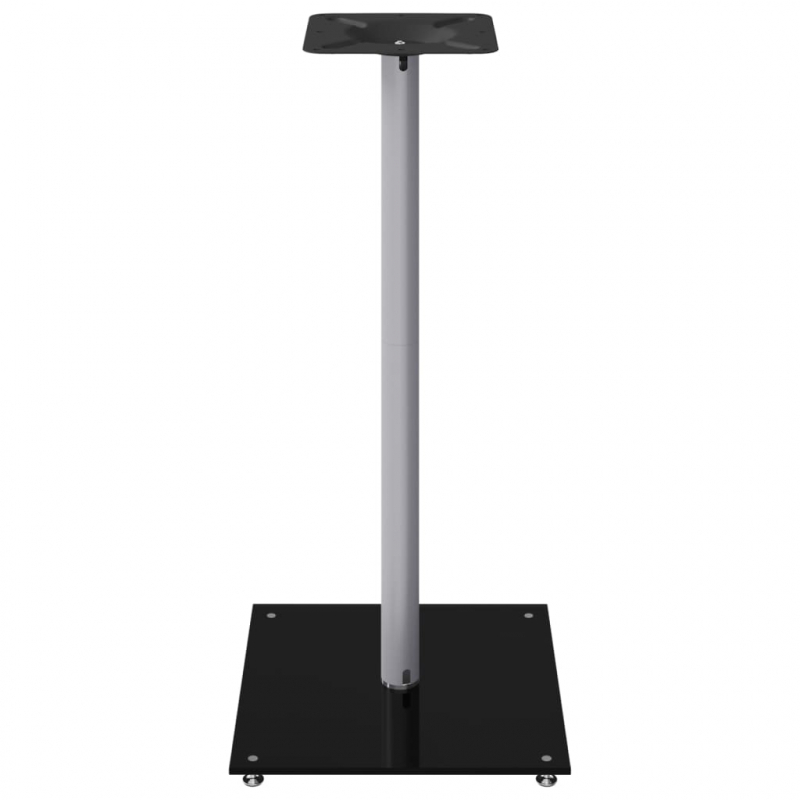 Lautsprecher-Ständer 2 Stk. Schwarz & Silbern Hartglas 1 Säule