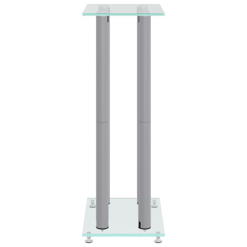 Lautsprecher-Ständer 2 Stk. Silbern Hartglas 4 Säulen