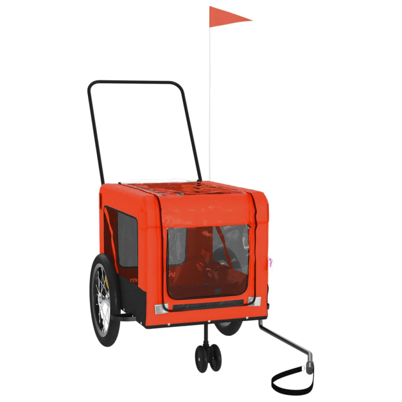 Fahrradanhänger Hunde Orange und Schwarz Oxford-Gewebe & Eisen