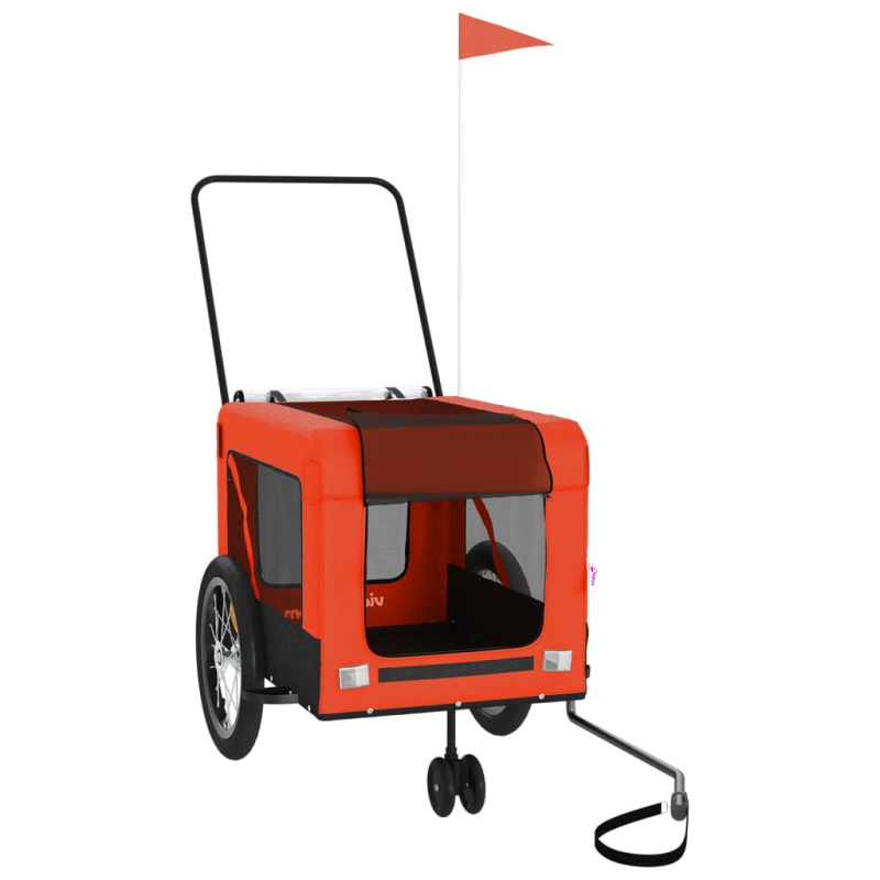 Fahrradanhänger Hunde Orange und Schwarz Oxford-Gewebe & Eisen