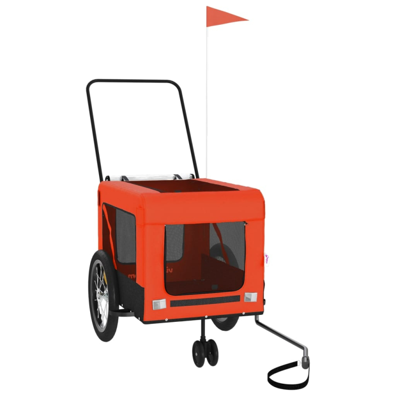 Fahrradanhänger Hunde Orange und Schwarz Oxford-Gewebe & Eisen
