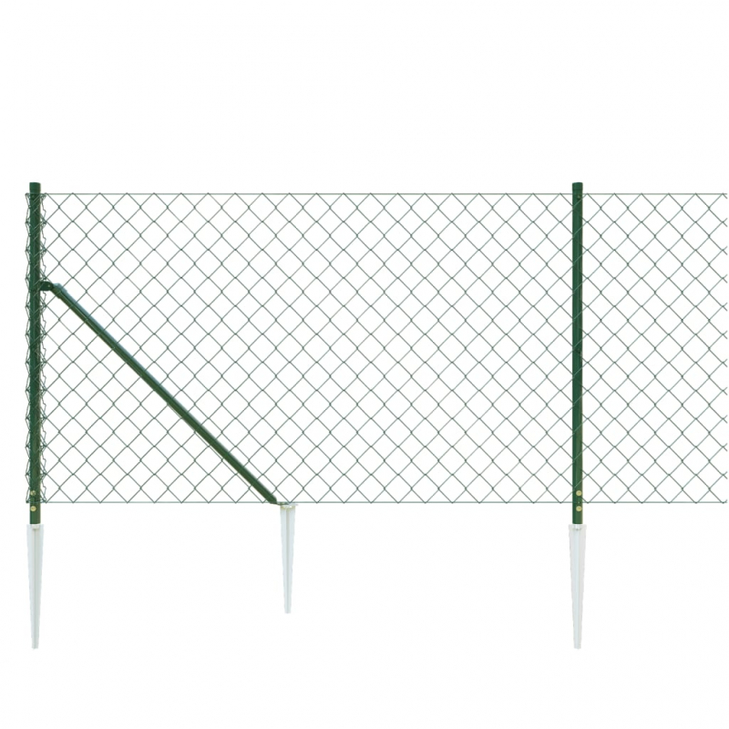 Maschendrahtzaun mit Bodenhülsen Grün 1,1x10 m