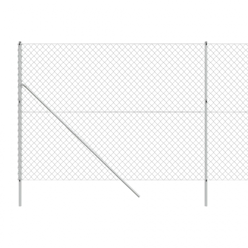 Maschendrahtzaun Silbern 2x10 m