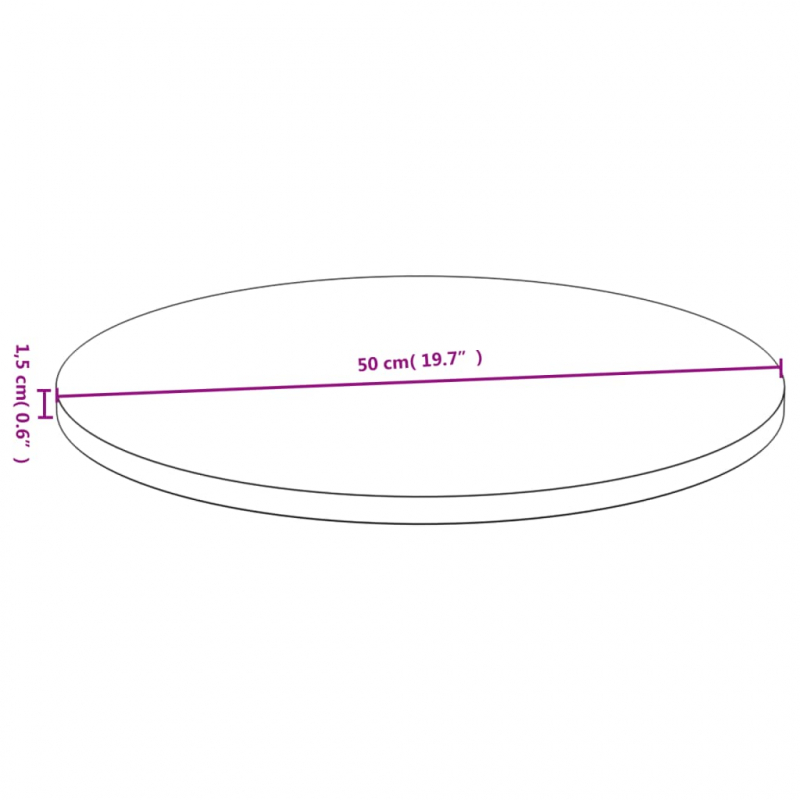Tischplatte Ø50x1,5 cm Bambus