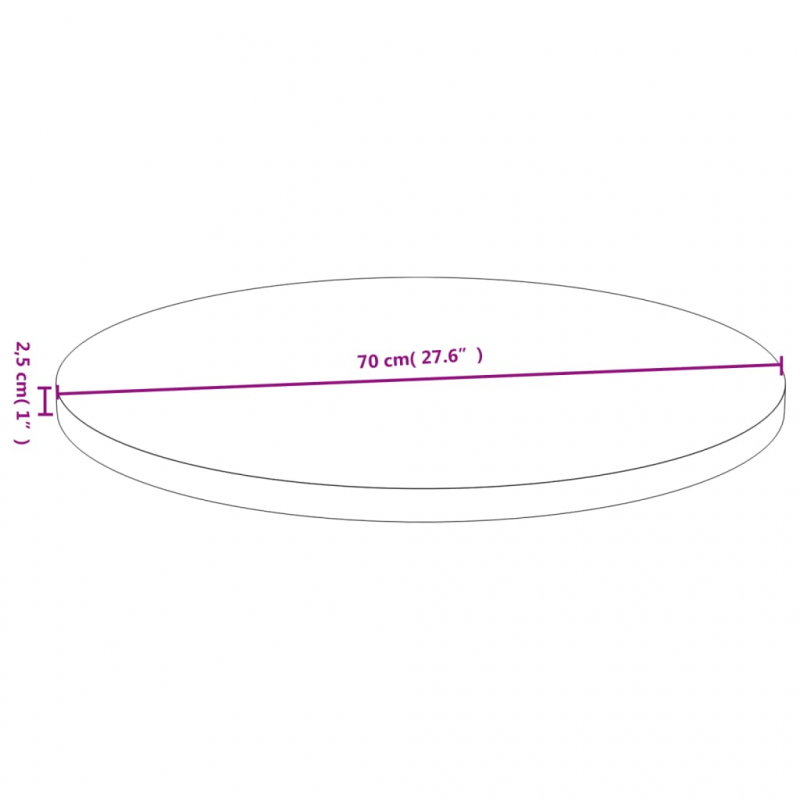 Tischplatte Ø70x2,5 cm Bambus