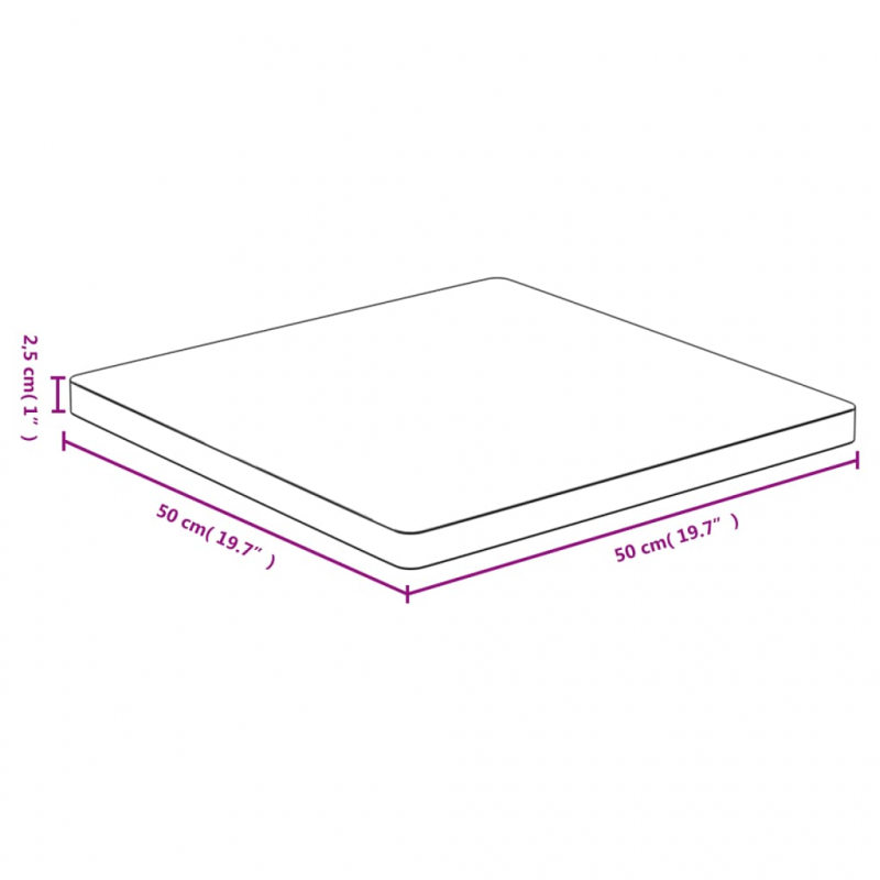 Tischplatte 50x50x2,5 cm Bambus