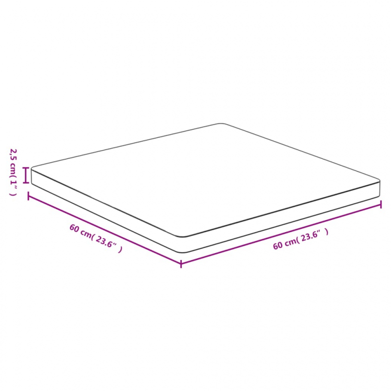 Tischplatte 60x60x2,5 cm Bambus