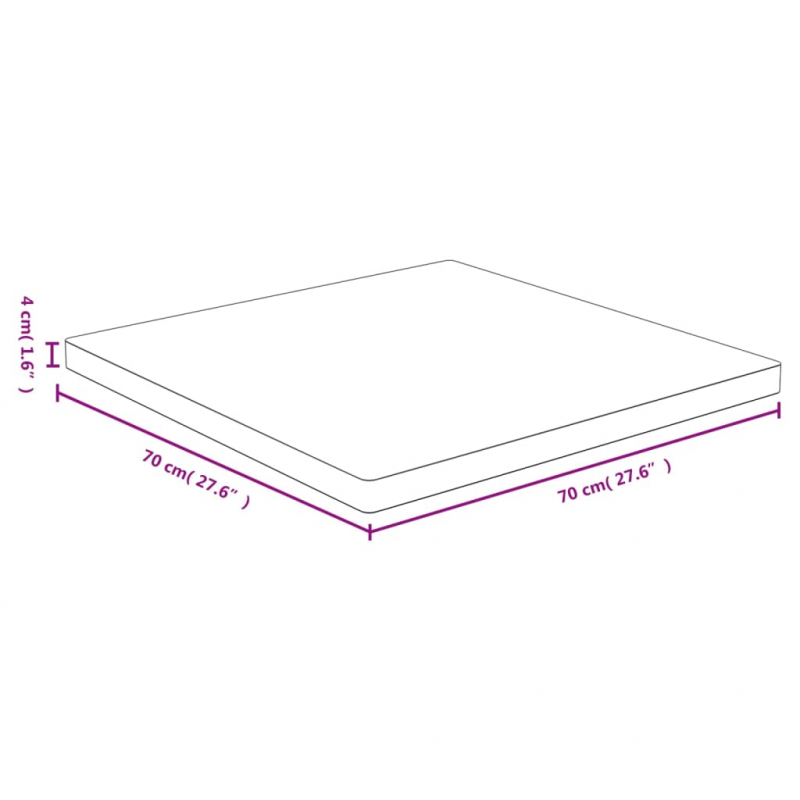 Tischplatte 70x70x4 cm Bambus