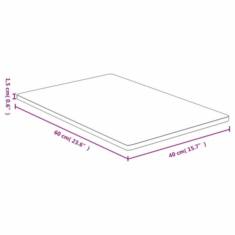 Tischplatte 40x60x1,5 cm Bambus