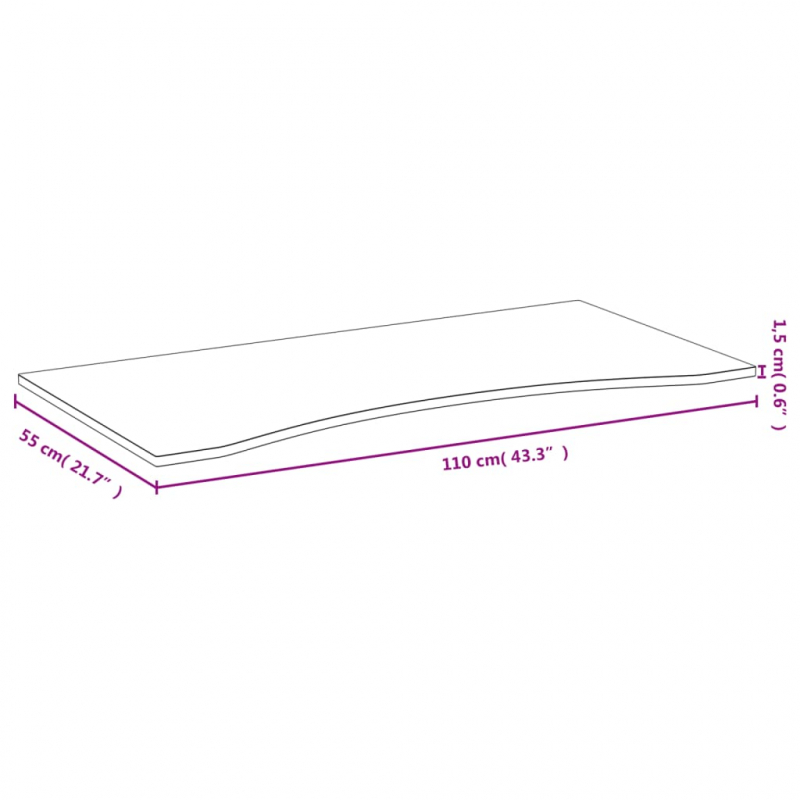 Schreibtischplatte 110x55x1,5 cm Bambus