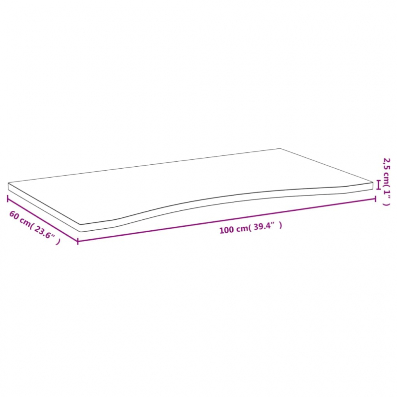 Schreibtischplatte 100x60x2,5 cm Bambus