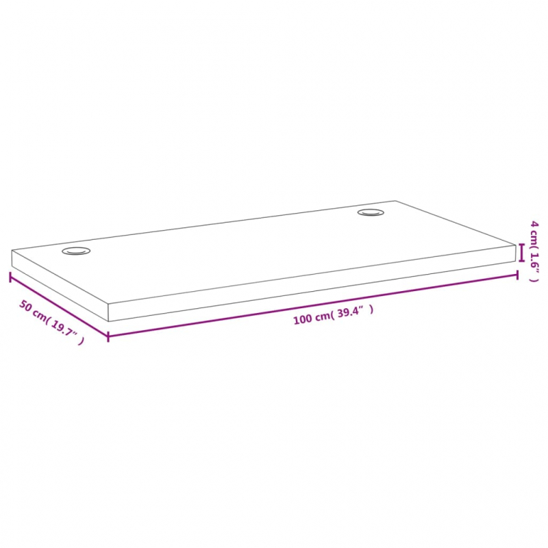 Schreibtischplatte 100x50x4 cm Bambus