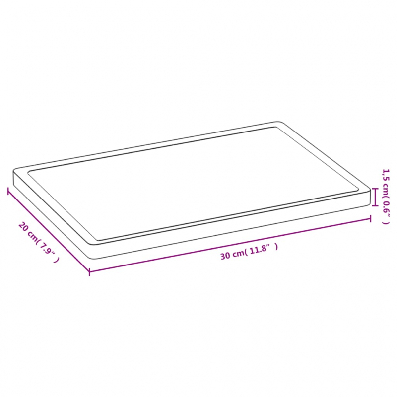 Schneidebrett 30x20x1,5 cm Bambus