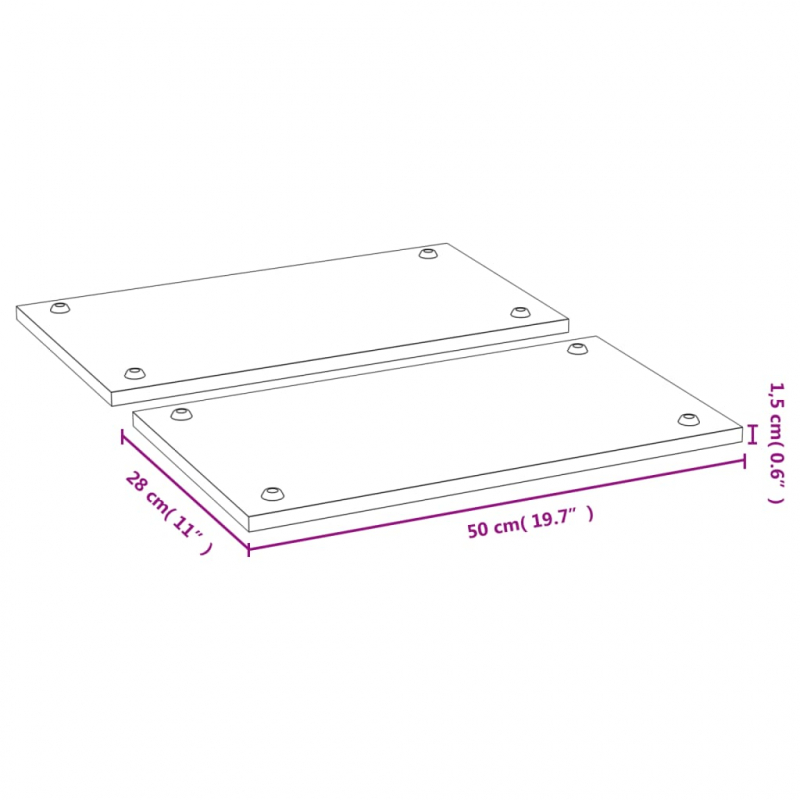 Herdabdeckplatten 2 Stk. 50x28x1,5 cm Bambus