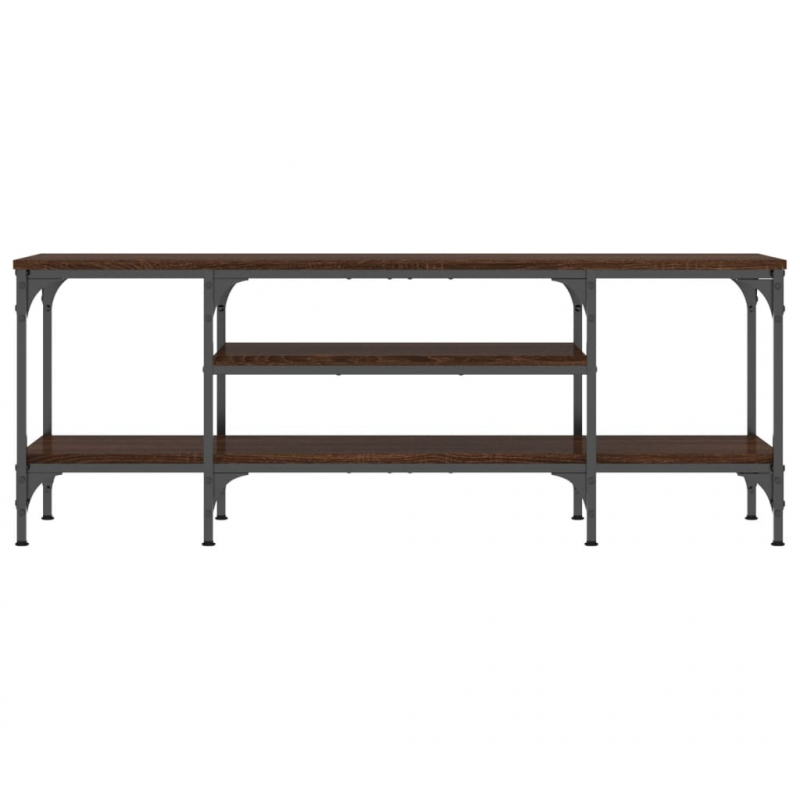 TV-Schrank Braun Eichen-Optik 121x35x45cm Holzwerkstoff & Eisen