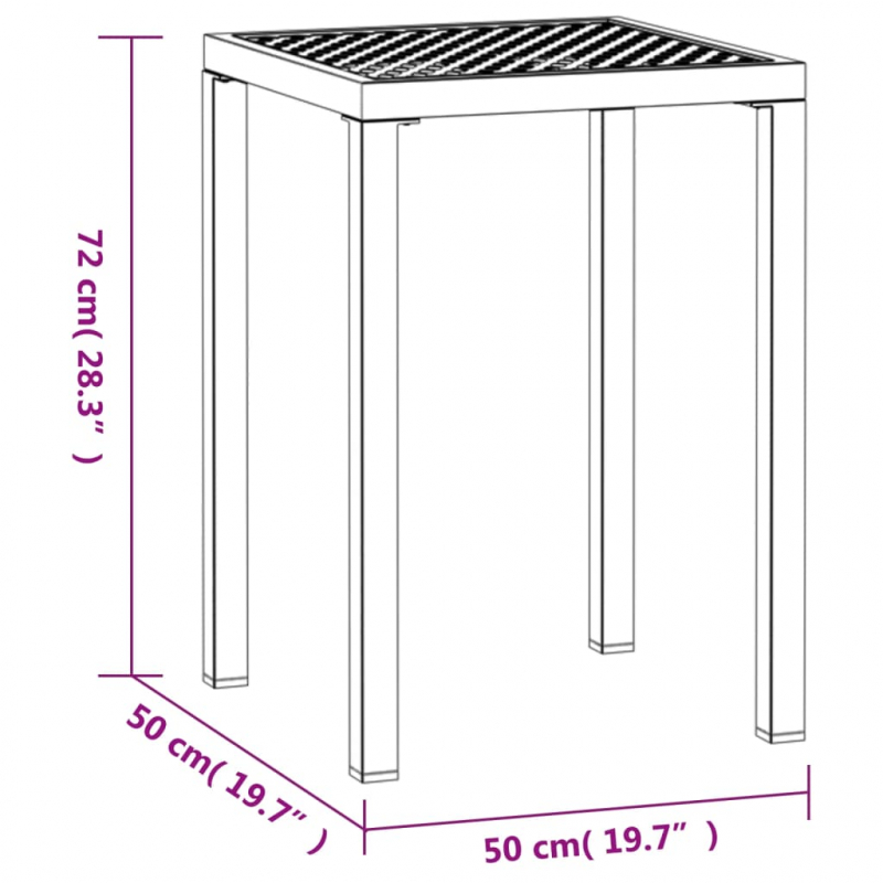 Gartentisch Anthrazit 50x50x72 cm Stahl