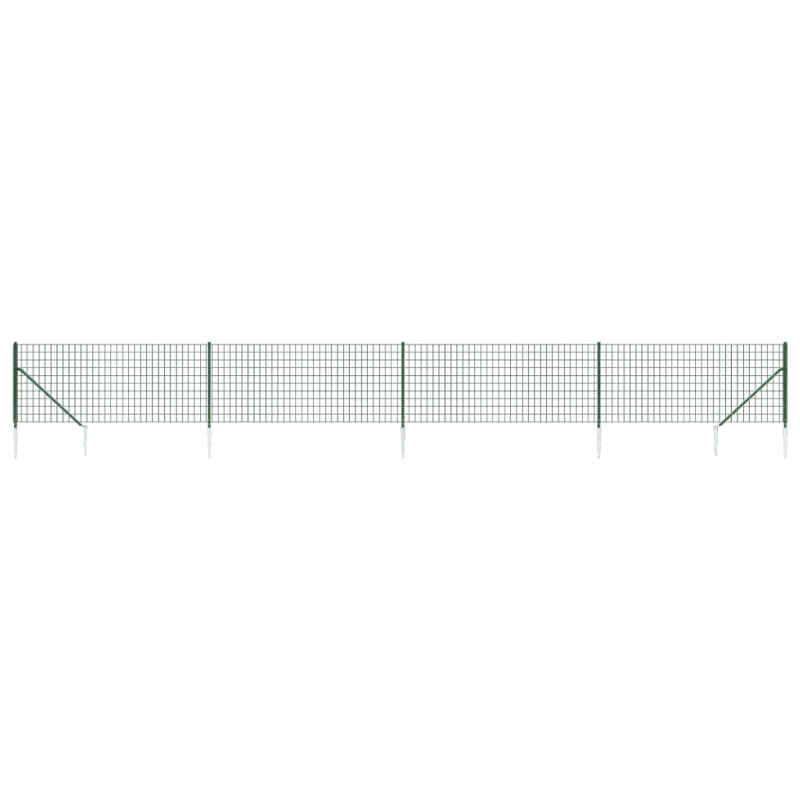 Maschendrahtzaun mit Bodenhülsen Grün 1x10 m