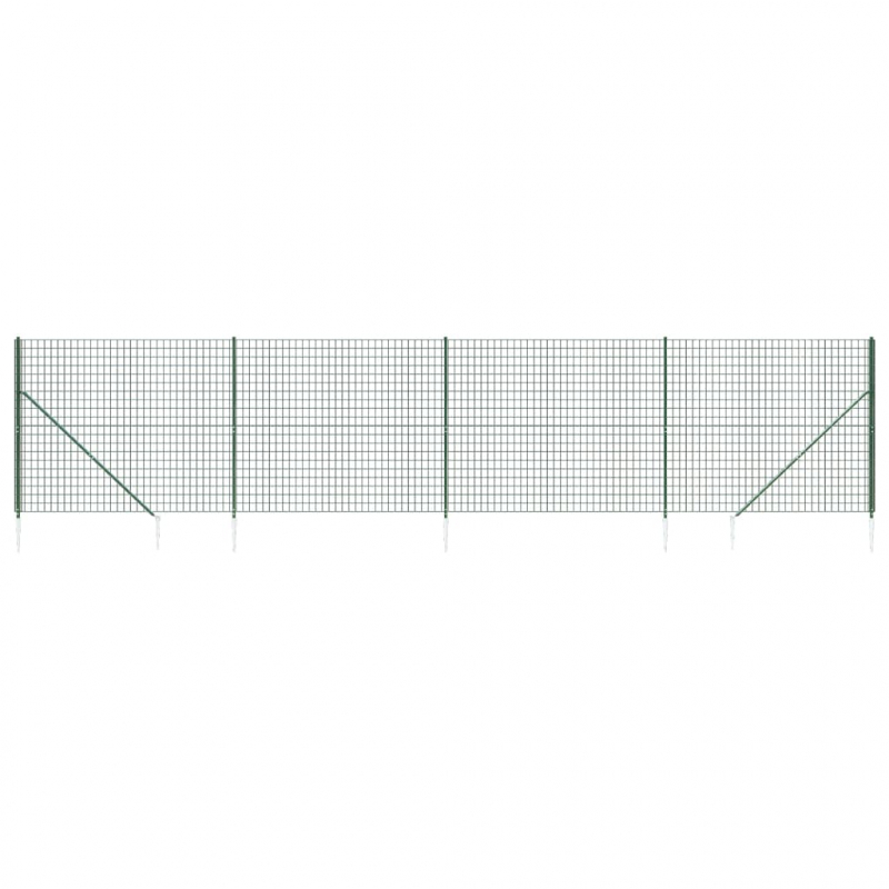 Maschendrahtzaun mit Bodenhülsen Grün 1,4x10 m