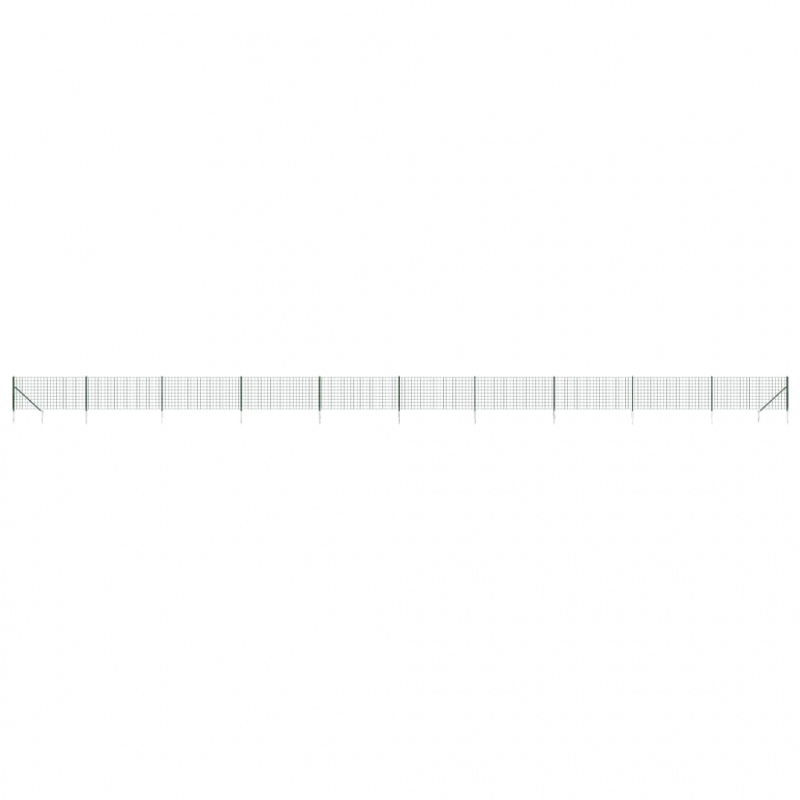Maschendrahtzaun mit Bodenhülsen Grün 1,1x25 m
