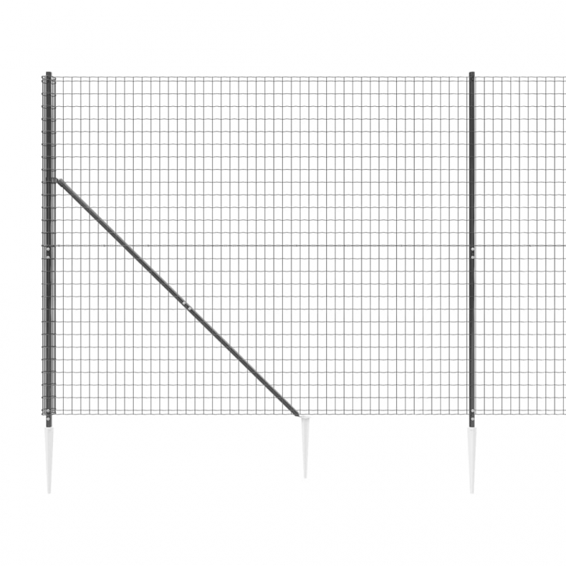 Maschendrahtzaun mit Bodenhülsen Anthrazit 1,8x25 m