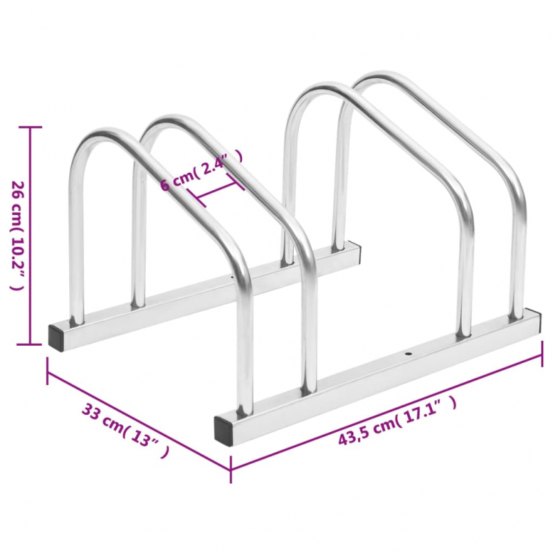 Fahrradständer für 2 Fahrräder Verzinkter Stahl