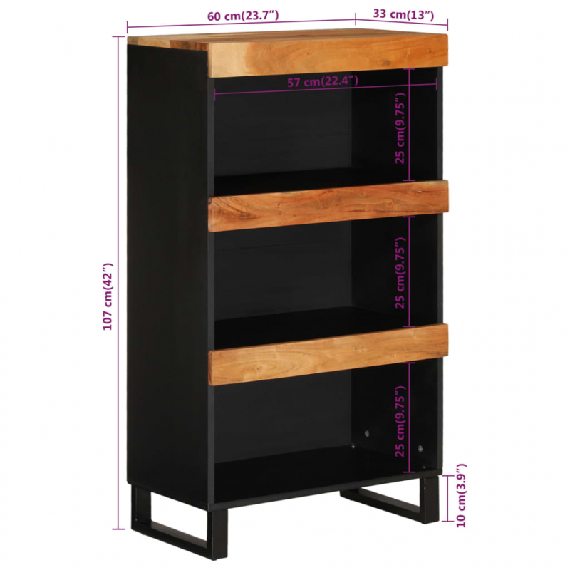 Beistelltisch 60x33x107 cm Massivholz Akazie