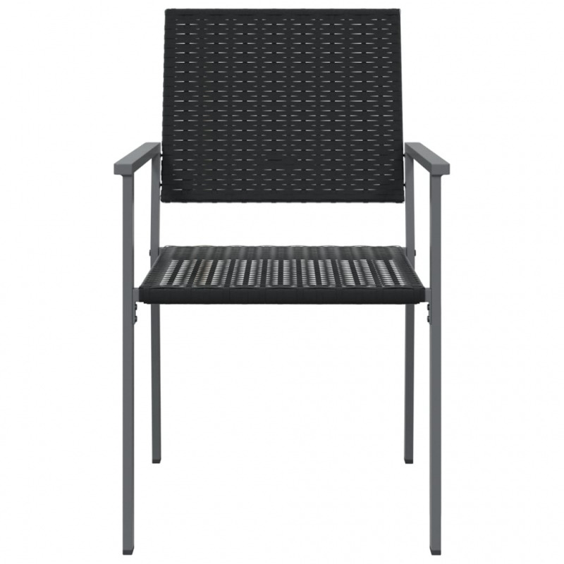 Gartenstühle 2 Stk. Schwarz 54x62,5x89 cm Poly Rattan