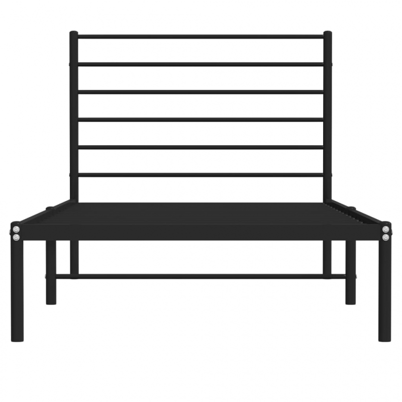 Bettgestell mit Kopfteil Metall Schwarz 107x203 cm