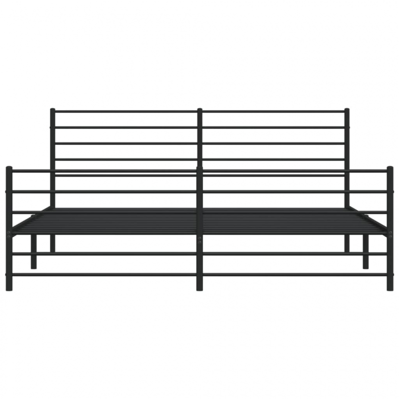 Bettgestell mit Kopf- und Fußteil Metall Schwarz 193x203 cm